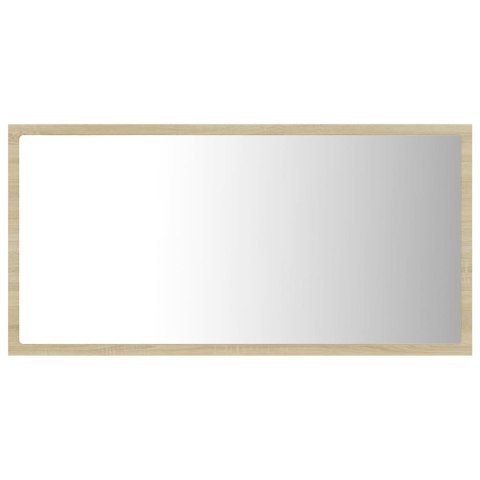 Lustro łazienkowe LED, kolor dąb sonoma, 80x8,5x37 cm, akryl Lustro łazienkowe LED, kolor dąb sonoma, 80x8,5x37 cm, akryl