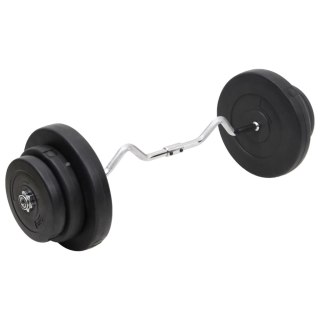  Sztanga z gryfem łamanym i obciążnikami, 60 kg