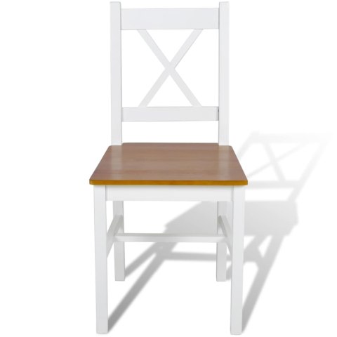 Krzesła stołowe, 2 szt., białe, drewno sosnowe Krzesła stołowe, 2 szt., białe, drewno sosnowe