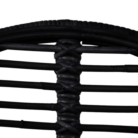 Krzesła stołowe, 4 szt., czarne, naturalny rattan Krzesła stołowe, 4 szt., czarne, naturalny rattan
