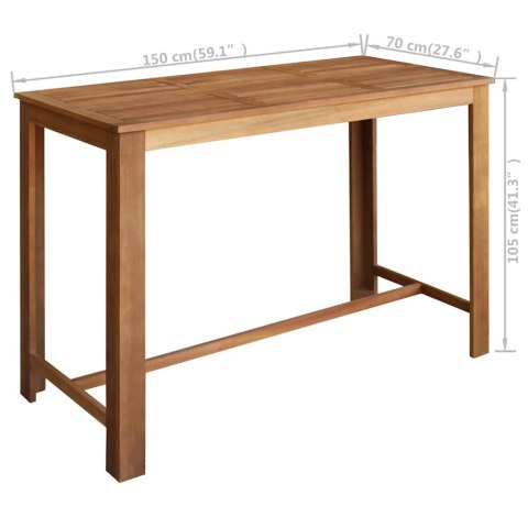 Stolik barowy z litego drewna akacjowego, 150 x 70 x 105 cm Stolik barowy z litego drewna akacjowego, 150 x 70 x 105 cm
