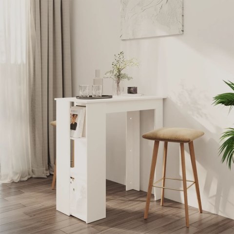 Stolik barowy z półkami, biały, 102x50x103,5 cm Stolik barowy z półkami, biały, 102x50x103,5 cm