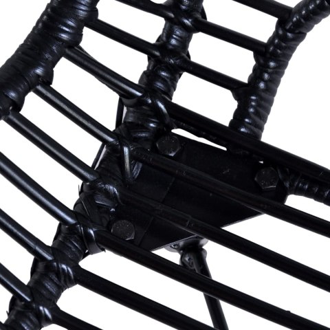 Krzesła stołowe, 2 szt., czarne, naturalny rattan Krzesła stołowe, 2 szt., czarne, naturalny rattan