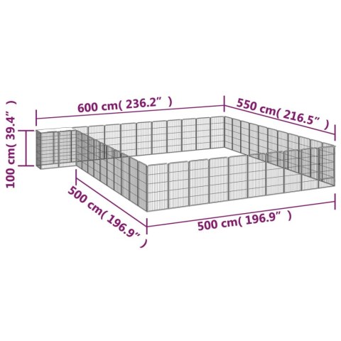  Kojec dla psa, 46 paneli, czarny, 50x100 cm, stal