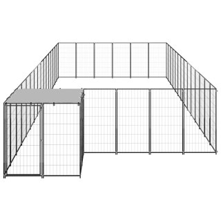  Kojec dla psa, czarny, 22,62 m², stalowy