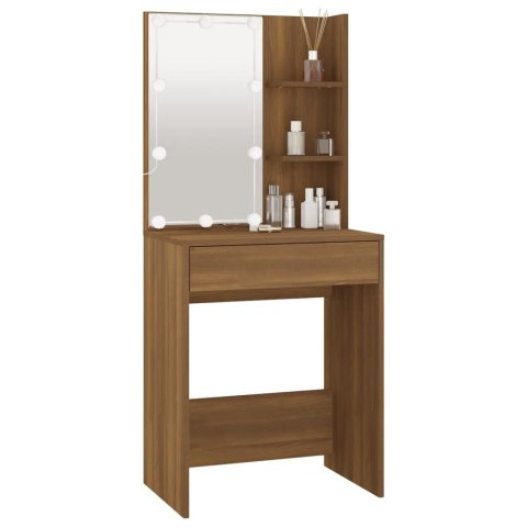 Toaletka z LED, brązowy dąb, 60x40x140 cm Toaletka z LED, brązowy dąb, 60x40x140 cm