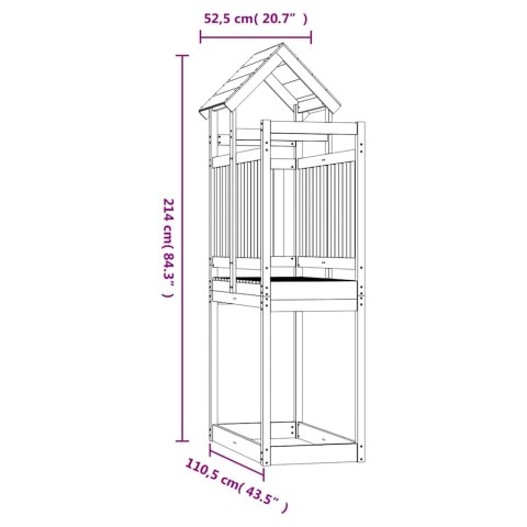 Domek do placu zabaw, 52,5x110,5x214 cm, drewno sosnowe Domek do placu zabaw, 52,5x110,5x214 cm, drewno sosnowe