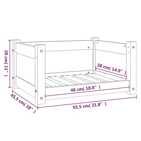 Legowisko dla psa, 55,5x45,5x28 cm, lite drewno sosnowe Legowisko dla psa, 55,5x45,5x28 cm, lite drewno sosnowe