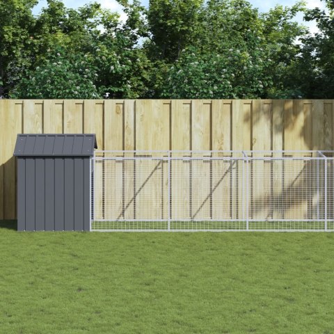 Buda dla psa, z dachem, antracytowa, 117x813x123 cm, stal Buda dla psa, z dachem, antracytowa, 117x813x123 cm, stal