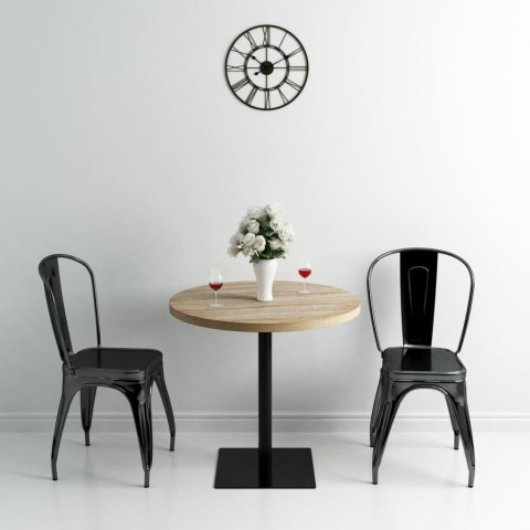 Stolik bistro z MDF, stalowa podstawa, 80x75 cm, kolor dębu Stolik bistro z MDF, stalowa podstawa, 80x75 cm, kolor dębu