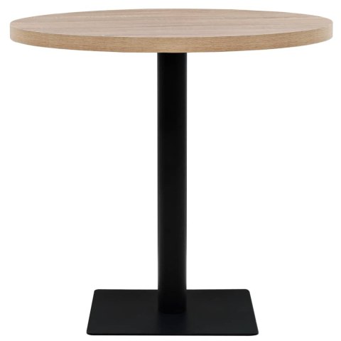 Stolik bistro z MDF, stalowa podstawa, 80x75 cm, kolor dębu Stolik bistro z MDF, stalowa podstawa, 80x75 cm, kolor dębu