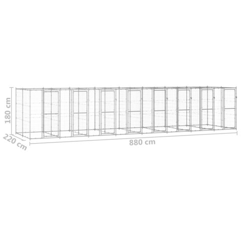  Kojec zewnętrzny dla psa, stal galwanizowana, 19,36 m²