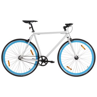  Rower single speed, biało-niebieski, 700c, 59 cm