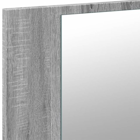 Szafka łazienkowa z lustrem i LED, szary dąb 80x12x45 cm, akryl Szafka łazienkowa z lustrem i LED, szary dąb 80x12x45 cm, akryl