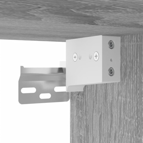Szafka łazienkowa z lustrem i LED, szary dąb 80x12x45 cm, akryl Szafka łazienkowa z lustrem i LED, szary dąb 80x12x45 cm, akryl
