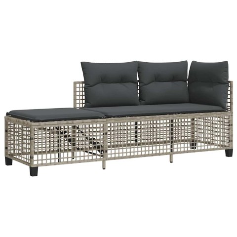 3-cz. narożna sofa ogrodowa z poduszkami, jasnoszara 3-cz. narożna sofa ogrodowa z poduszkami, jasnoszara
