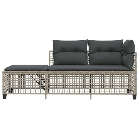 3-cz. narożna sofa ogrodowa z poduszkami, jasnoszara 3-cz. narożna sofa ogrodowa z poduszkami, jasnoszara