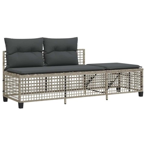 3-cz. narożna sofa ogrodowa z poduszkami, jasnoszara 3-cz. narożna sofa ogrodowa z poduszkami, jasnoszara