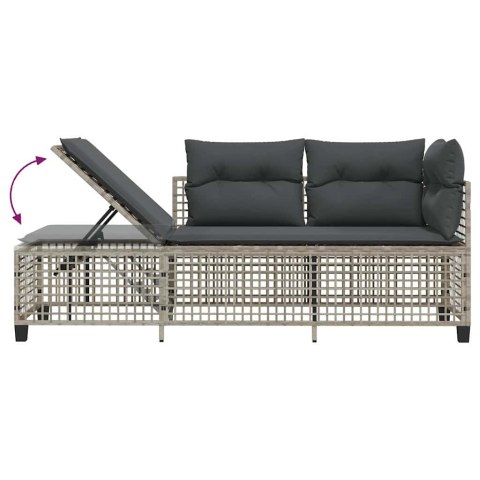 3-cz. narożna sofa ogrodowa z poduszkami, jasnoszara 3-cz. narożna sofa ogrodowa z poduszkami, jasnoszara