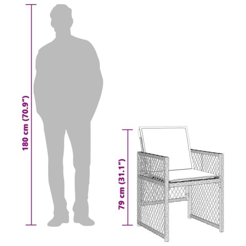  13-cz. zestaw mebli ogrodowych z poduszkami, szary rattan PE