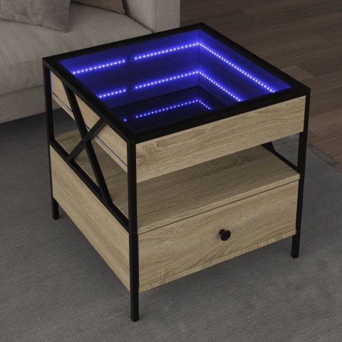 Stolik kawowy z LED Infinity, dąb sonoma, 50x50x51 cm Stolik kawowy z LED Infinity, dąb sonoma, 50x50x51 cm