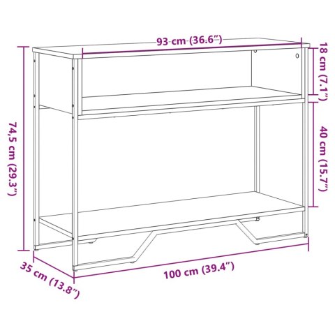 Stolik konsolowy, dąb sonoma, 100x35x74,5 cm Stolik konsolowy, dąb sonoma, 100x35x74,5 cm