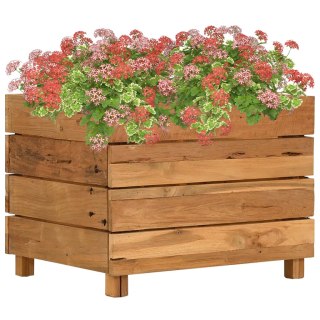  Podwyższona donica 50x40x38 cm, drewno tekowe z recyklingu/stal