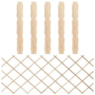  Płotki kratkowe, 5 szt., lite drewno jodłowe, 180x80 cm