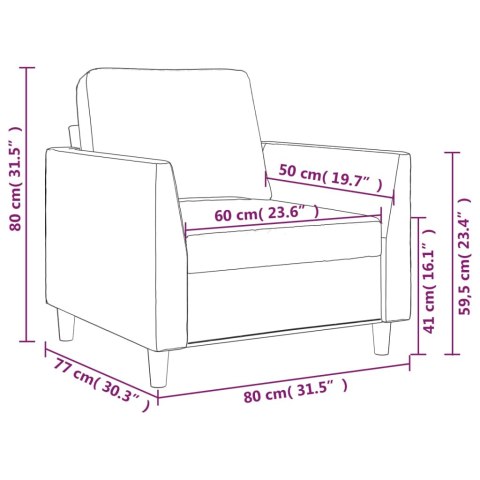  Fotel, szary, 60 cm, obity sztuczną skórą