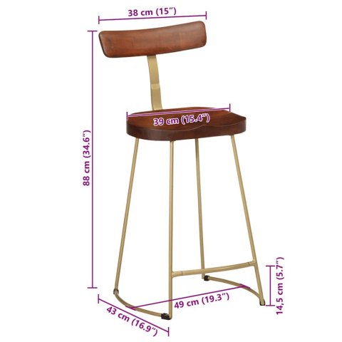 Hokery barowe 2 szt. 49x43x88 cm Drewno lite Mango Hokery barowe 2 szt. 49x43x88 cm Drewno lite Mango