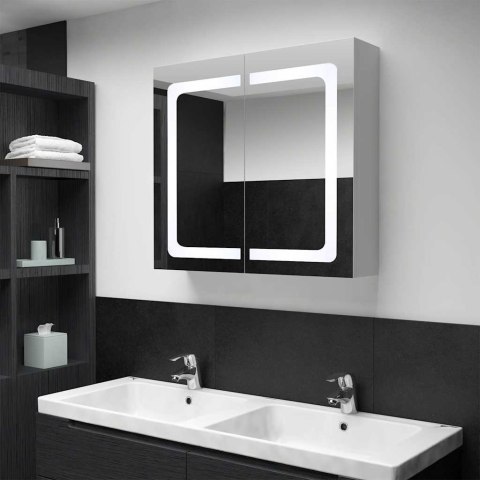 Szafka łazienkowa z lustrem i LED, 80x12,2x68 cm Szafka łazienkowa z lustrem i LED, 80x12,2x68 cm