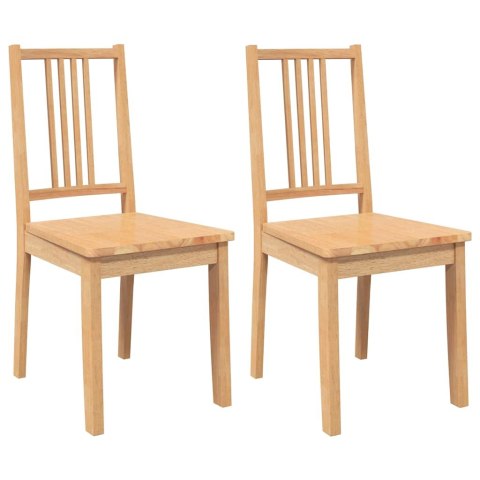 Krzesła do jadalni 2 szt. Naturalne drewno lite guma Krzesła do jadalni 2 szt. Naturalne drewno lite guma