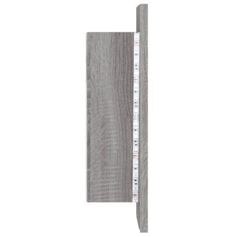  Szafka łazienkowa z lustrem i LED, szary dąb sonoma 40x12x45 cm