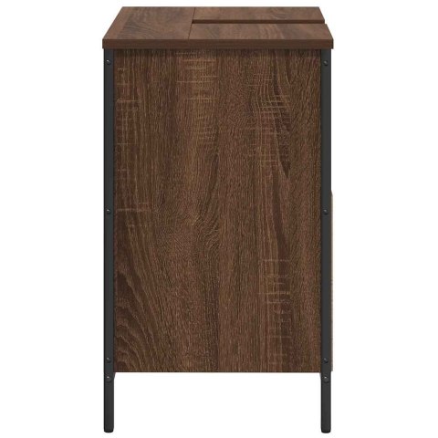 Szafka pod umywalkę łazienkową, brązowy dąb, 60x34,5x60 cm Szafka pod umywalkę łazienkową, brązowy dąb, 60x34,5x60 cm