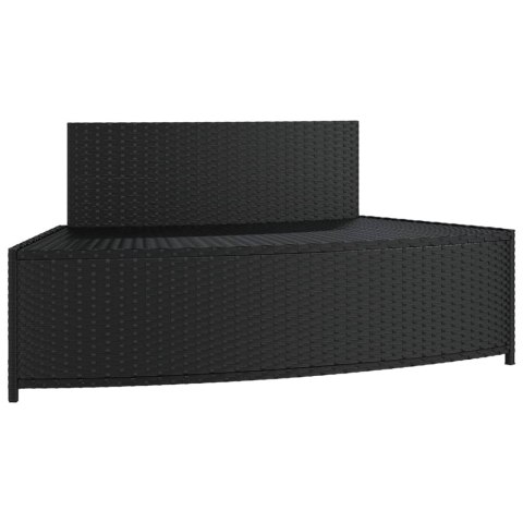 Ławki z poduszkami do spa, 2 szt., czarne, polirattan Ławki z poduszkami do spa, 2 szt., czarne, polirattan