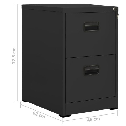 Szafka kartotekowa, antracytowa, 46x62x72,5 cm, stalowa Szafka kartotekowa, antracytowa, 46x62x72,5 cm, stalowa