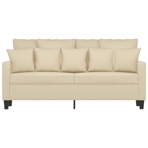  2-osobowa sofa, kremowa, 140 cm, tapicerowana tkaniną