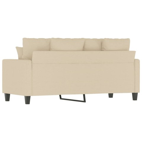  2-osobowa sofa, kremowa, 140 cm, tapicerowana tkaniną