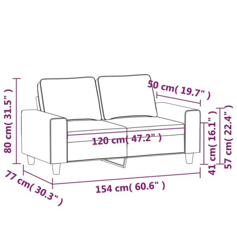  Sofa 2-osobowa, ciemnoszara, 120 cm, tapicerowana tkaniną