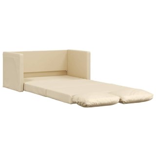  Sofa podłogowa 2-w-1, kremowa, 112x174x55 cm, tkanina