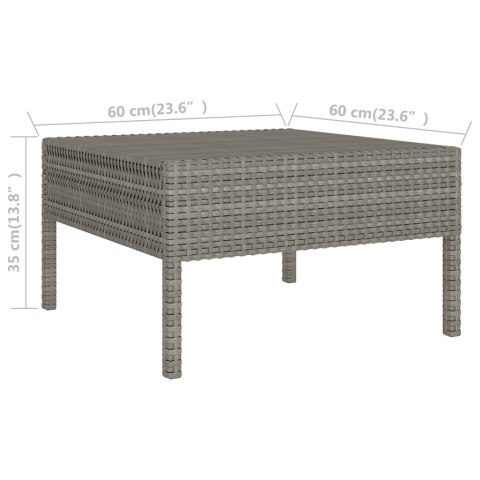 10-cz. ogrodowy zestaw wypoczynkowy, poduszki, rattan PE, szary 10-cz. ogrodowy zestaw wypoczynkowy, poduszki, rattan PE, szary