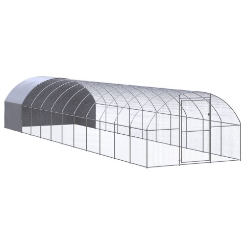 Klatka zewnętrzna dla kurcząt, 3x12x2 m, stal galwanizowana Klatka zewnętrzna dla kurcząt, 3x12x2 m, stal galwanizowana