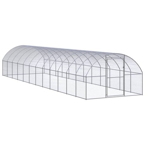 Klatka zewnętrzna dla kurcząt, 3x12x2 m, stal galwanizowana Klatka zewnętrzna dla kurcząt, 3x12x2 m, stal galwanizowana