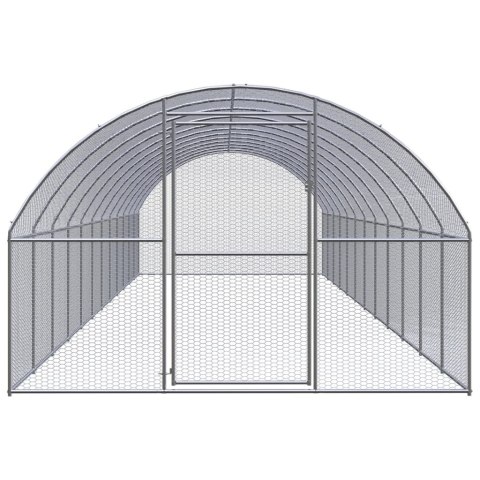 Klatka zewnętrzna dla kurcząt, 3x12x2 m, stal galwanizowana Klatka zewnętrzna dla kurcząt, 3x12x2 m, stal galwanizowana