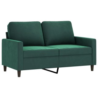  Sofa 2-osobowa, ciemnozielona, 120 cm, tapicerowana aksamitem