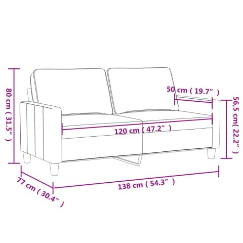  Sofa 2-osobowa, ciemnozielona, 120 cm, tapicerowana aksamitem