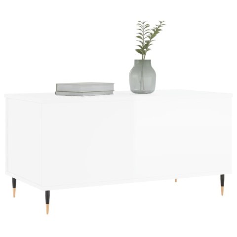 Stolik kawowy, biały z połyskiem, 90x44,5x45 cm Stolik kawowy, biały z połyskiem, 90x44,5x45 cm
