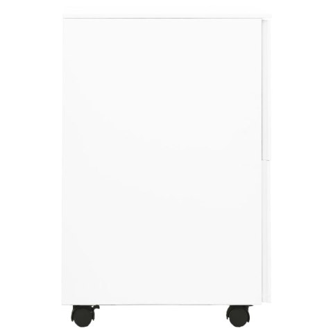 Mobilna szafka kartotekowa, biała, 39x45x67 cm, stalowa Mobilna szafka kartotekowa, biała, 39x45x67 cm, stalowa