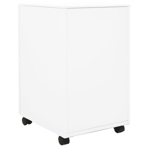 Mobilna szafka kartotekowa, biała, 39x45x67 cm, stalowa Mobilna szafka kartotekowa, biała, 39x45x67 cm, stalowa