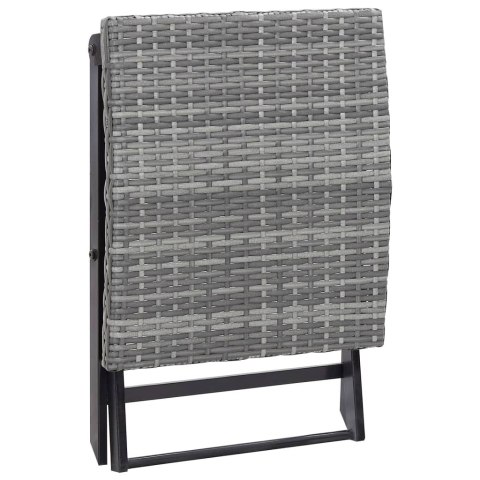 Składany stołek, rattan PE, szary Składany stołek, rattan PE, szary